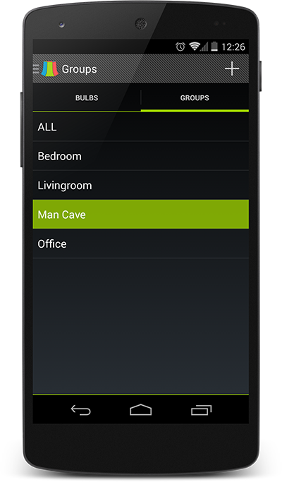 Control entire rooms using Groups on LampShade Android App